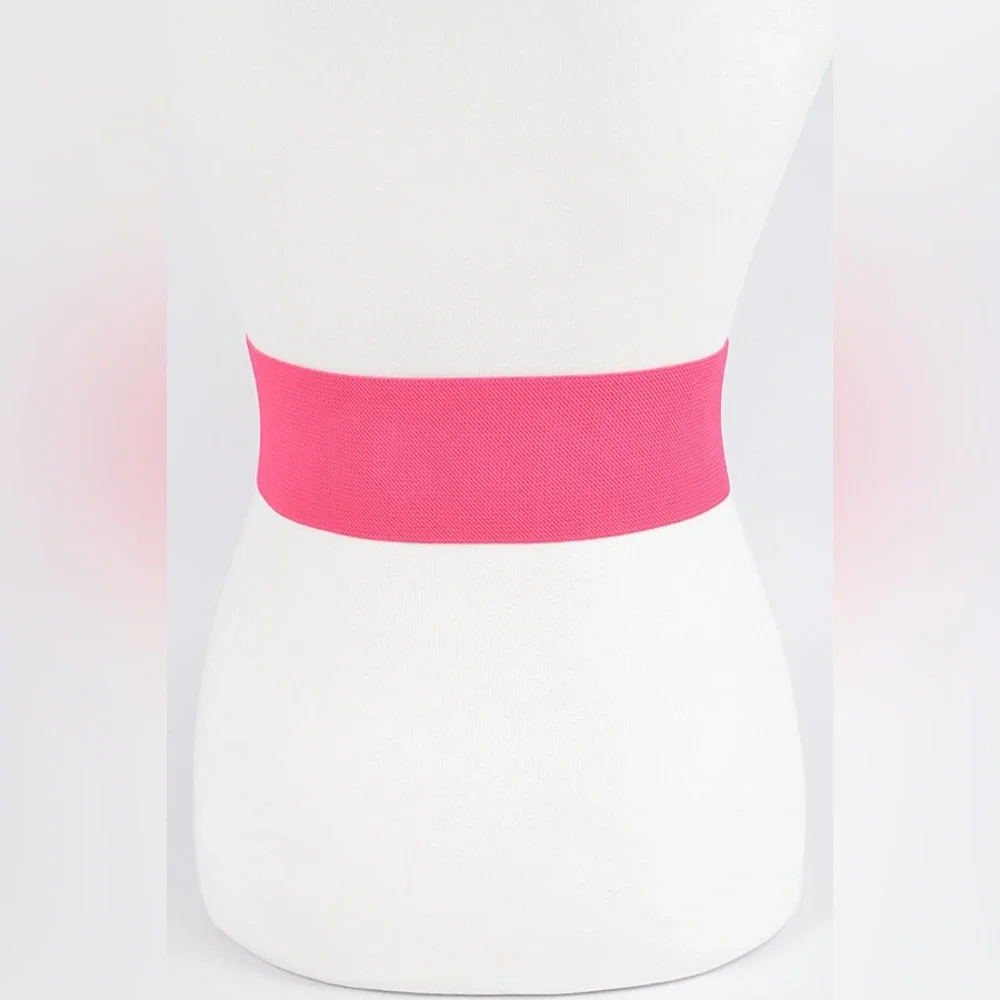 Satin Metallic Elastic Waist Statement Belt